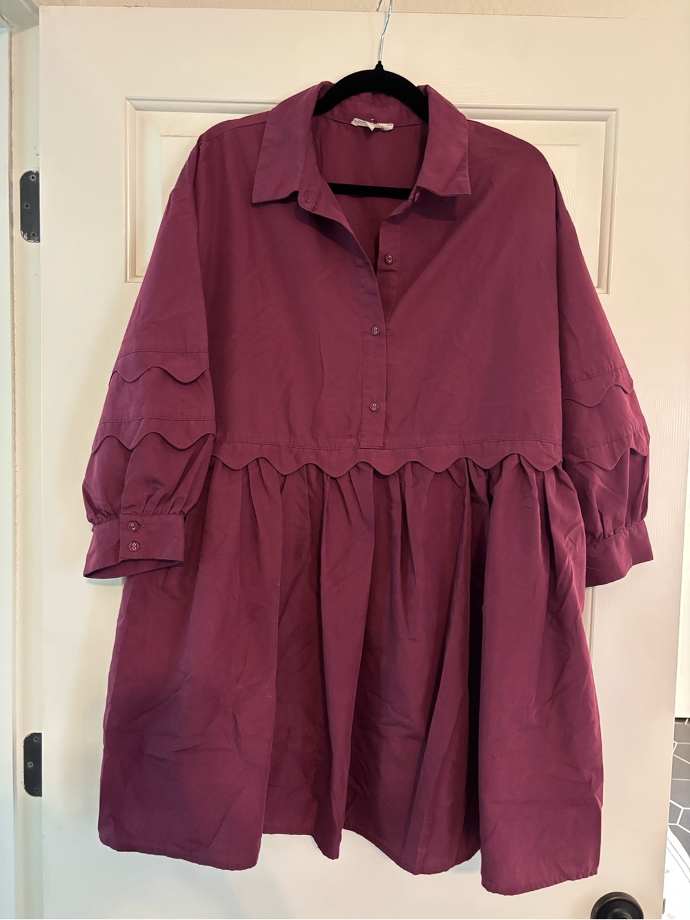 entro Burgundy Button-Front Mini Dress